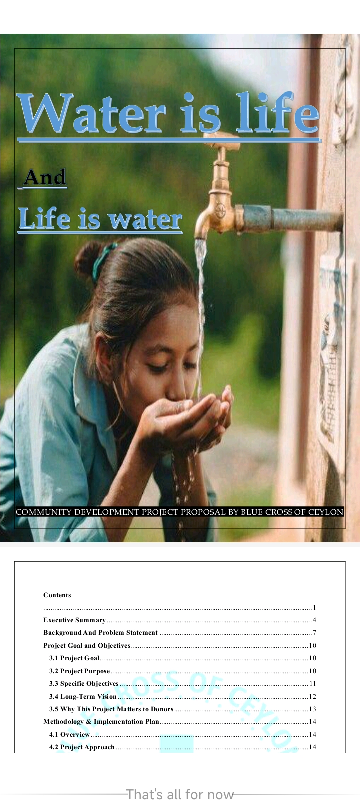 Water saving project